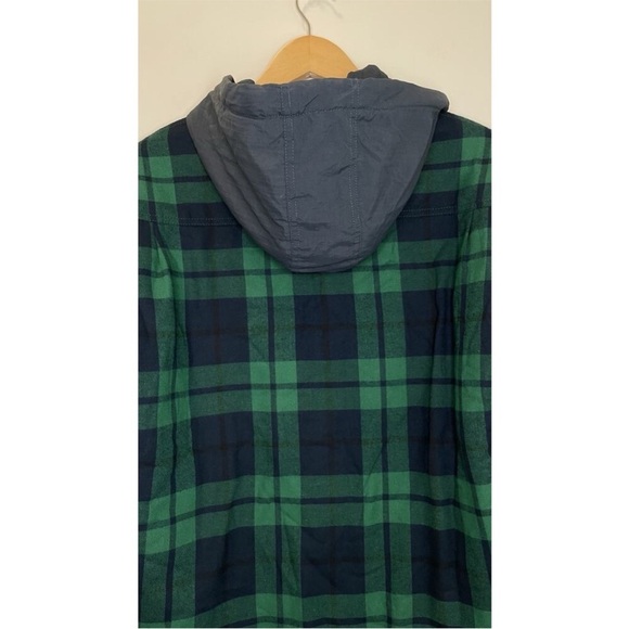 Playboy Pacsun Women's Plaid Boyfriend Jacket Navy Green Hoodie Jacket Size XS/S - Picture 6 of 11